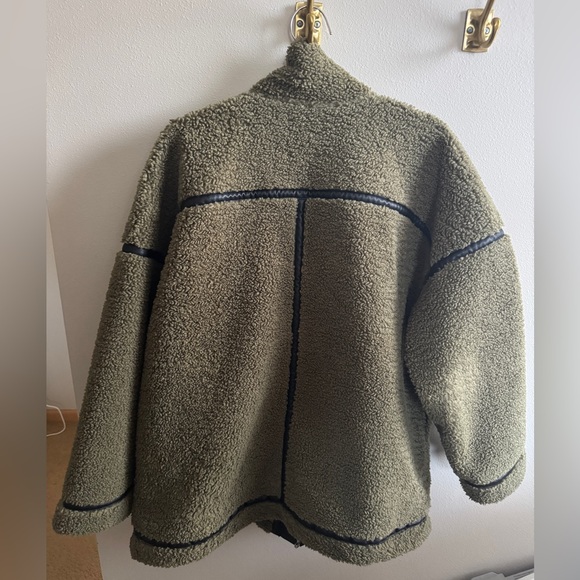 Abercrombie & Fitch Contrast Trim Sherpa Aviator Jacket - Size XL - Picture 3 of 5